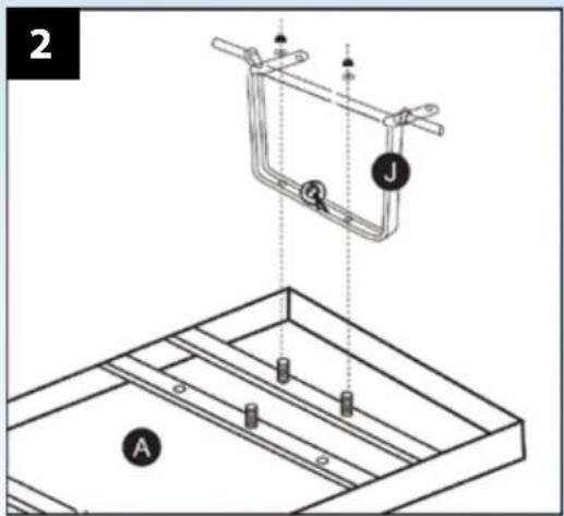 Gardenline Garden Utility Cart RP-ALGE-M - FRONT AXLE ASSEMBLY - 2