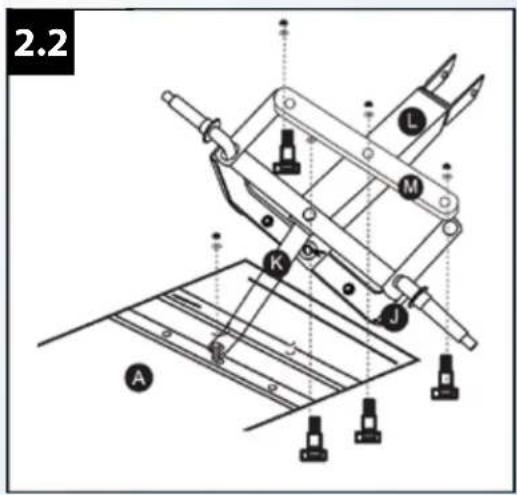 Gardenline Garden Utility Cart RP-ALGE-M - FRONT AXLE ASSEMBLY - 4