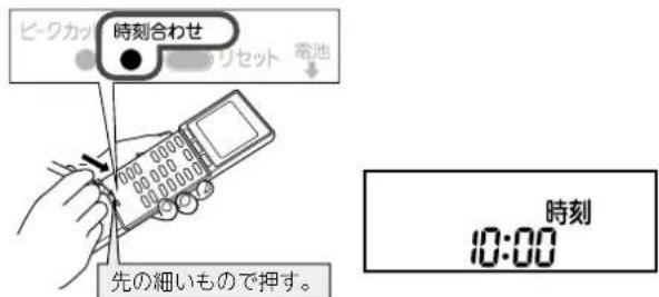 ビ-クカッ 時刻合わせ リセット 電池 000 0000 000 000 000 000 0000 000 000 000 先の細いもので押す。 時刻 10:00