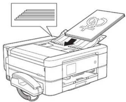 BROTHER MFC-J997DN - 原稿は、さばいてからそろえて、読み取りたい面を下にし、画面に【原稿セット OK】と表示されるところまで差し込む - 1