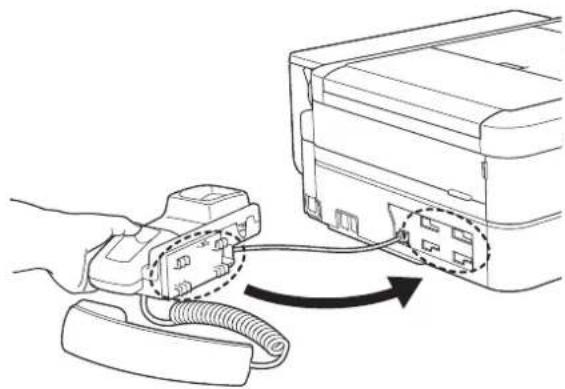 BROTHER MFC-J997DN - 受話器台の 4ヶ所のフックを本体の穴に差し込む - 1