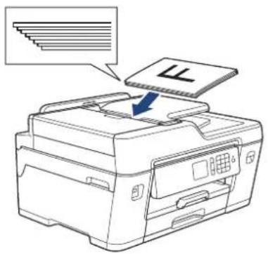 BROTHER MFC-J6580CDW - 原稿は、さばいてからそろえて、読み取りたい面を上にしてローラーに当たる位置まで差し込む - 1