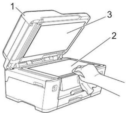 BROTHER MFC-J6580CDW - 原稿台カバー（1）を開けて、読み取り部を拭く - 1