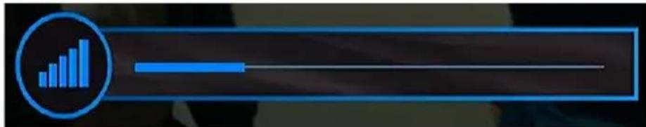 Digital display interface showing a bar chart icon and progress bar with a blue progress bar