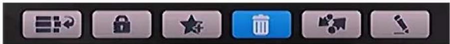 Toolbar with seven function icons including refresh, lock, star, trash bin, directional arrow, and pencil