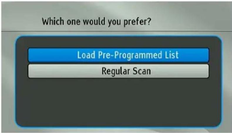 Which one would you prefer? Load Pre-Programmed List Regular Scan