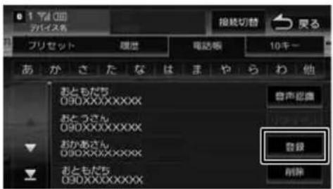 1 漏口 タイス名 複製 電話版 10キー あ か さ た な は ま や ら ち おともだち 090XXXXXXXXX おとうさん 090XXXXXXXXX おかあさん 090XXXXXXXXX おともだち 090XXXXXXXXX 音声認知 登録 削除