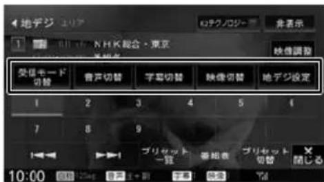 地デジ ユリア ロテクノロジー 非表示 1 00:16 NHK総合・東京 映像調整 受信モード 切替 音戸切替 字幕切替 映像切替 地デジ設定 1 2 3 4 5 6 7 8 9 ブリセット 一貫 奇組表 ブリセット 切替 関じる 10:00 25m 3+ 7.0 7.0