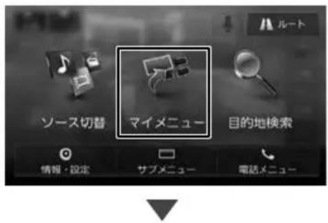 ソース切替 マイメニュー 目的地検索 情報・設定 サブメニュー 電話メニュー