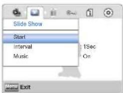 Slide Show Start Interval Music 19sec On Menu Exit