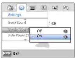 Settings Basep Sound Staticar Sound Auto Power Off Off On