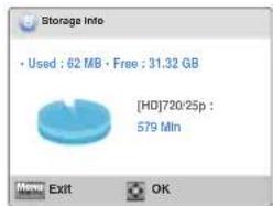 SAMSUNG HMX-W300YP - Storage Info - 2