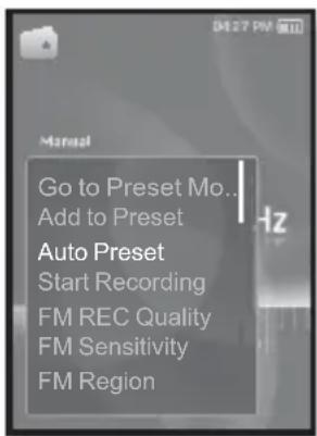 SAMSUNG YP-S3JQB - Sådan gemmes stationer i hukommelsen til forudindstillinger (Fortsat) - 1