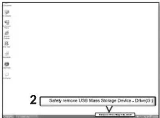 2 Safety remove USB Mass Storage Device - Drive(G:) <|vision_start|> Options Office Map Info (A) OK