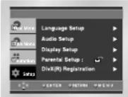 SAMSUNG DVD-P245 - Använda inställningsmenyn (SETUP MENU) - 1