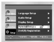 SAMSUNG DVD-P245 - Oppsetting av foreldrekontrollen - 1