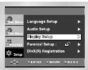 SAMSUNG DVD-P245 - - Hur SETUP MENU slås av eller på under inställningar; - 1