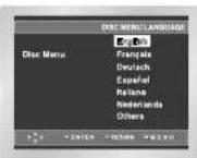 SAMSUNG DVD-P245 - Disk Menu sprog - 1