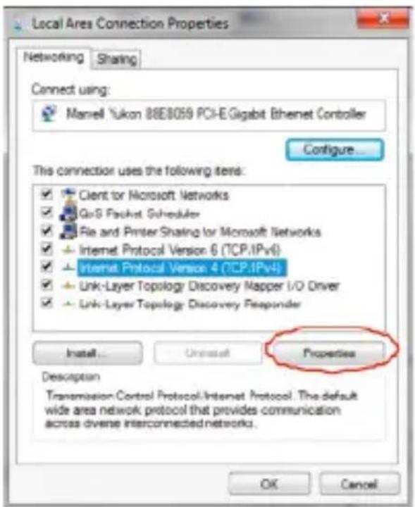Local Area Connection Properties Networking Sharing Connect using: Manell Yukon 88E8059 PCI-E Gigabit Ethernet Controller Configure... This connection uses the following items: Client for Microsoft Networks GoS Packet Scheduler File and Printer Sharing for Microsoft Networks Internet Protocol Version 6 (TCP,IPv4) Internet Protocol Version 4 (TCP,IPv4) Link-Layer Topology Discovery Mapper I/O Driver Link-Layer Topology Discovery Responder Install... Uninstall Properties Description Transmission Control Protocol.Internet Protocol. The default wide area network protocol that provides communication across diverse interconnected networks. OK Cancel
