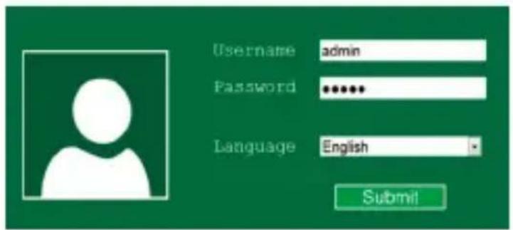 Username admin Password ****** Language English Submit!