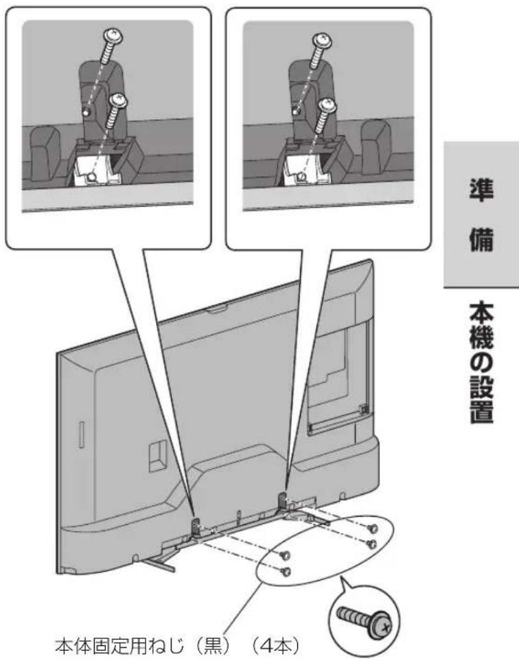 準備 本機の設置 本体固定用ねじ(黒)(4本)