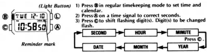 CASIO 874 - [Setting regular time and calendar] - 1