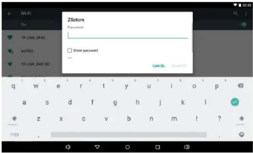 ZSstore Password Show password - CANCEL Cancel