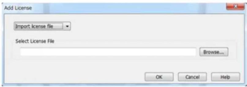 Add License Import license file Select License File Browse... OK Cancel Help