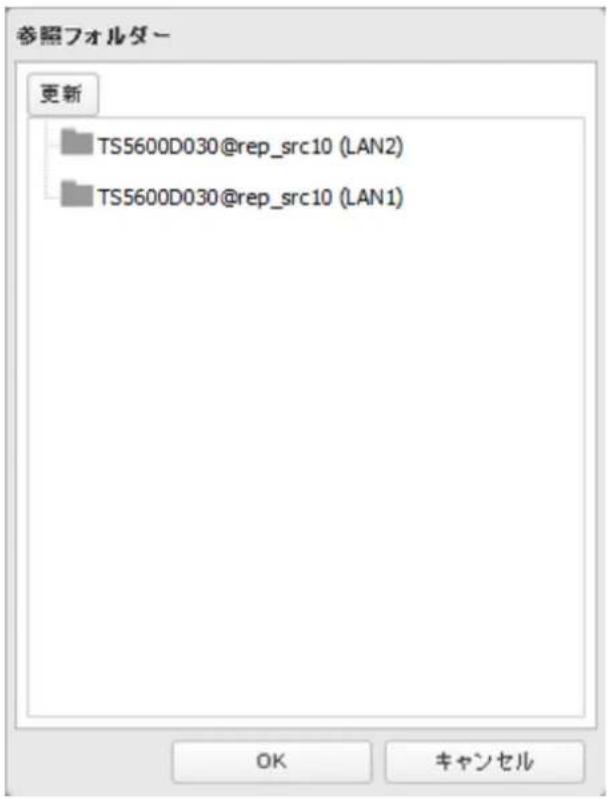 参照フォルダー 更新 TS5600D030@rep_src10 (LAN2) TS5600D030@rep_src10 (LAN1) OK キャンセル