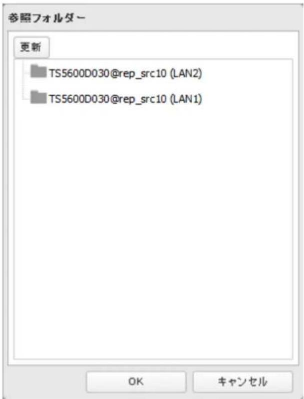 参照フォルダー 更新 TS5600D030@rep_src10 (LAN2) TS5600D030@rep_src10 (LAN1) OK キャンセル