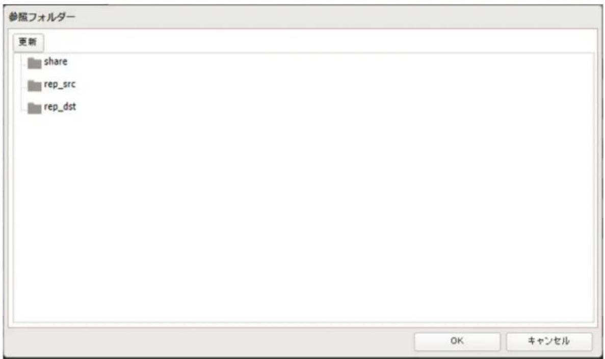 参照フォルダー 更新 share rep_src rep_dst OK キャンセル