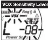 COBRA MicroTalk CXT390 - To turn VOX mode on or off: - 2
