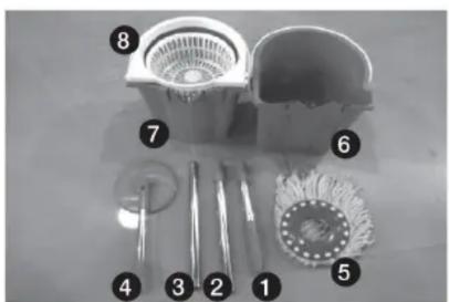 Labeled diagram of a mopboard with numbered parts for identification