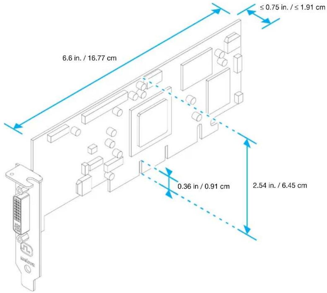 ≤0.75 in. / ≤1.91 cm 6.6 in. / 16.77 cm 0.36 in / 0.91 cm 2.54 in. / 6.45 cm