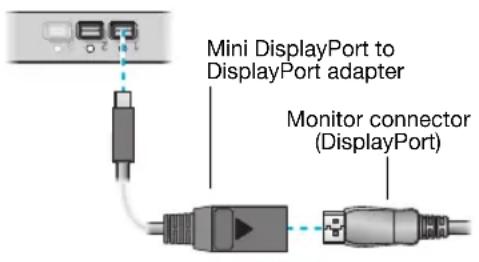 Mini DisplayPort to DisplayPort adapter Monitor connector (DisplayPort)