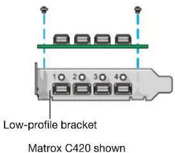 Low-profile bracket Matrox C420 shown