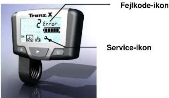 Tranz X 2 Error ON Fejlkode-ikon Service-ikon