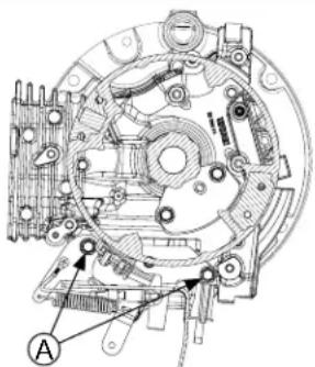 Technical diagram of a mechanical assembly with labeled components and directional arrows