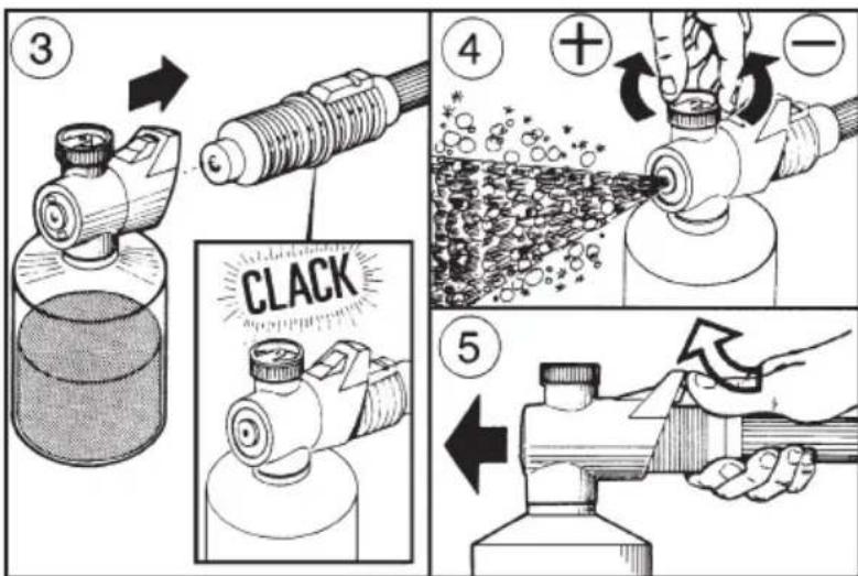③ CLACK ④ + - ⑤