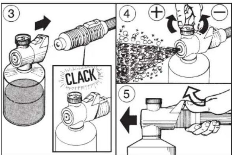 ③ CLACK ④ + - ⑤