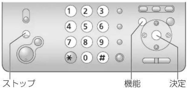1 2 3 4 5 6 7 8 9 * 0 # ストップ 機能 決定