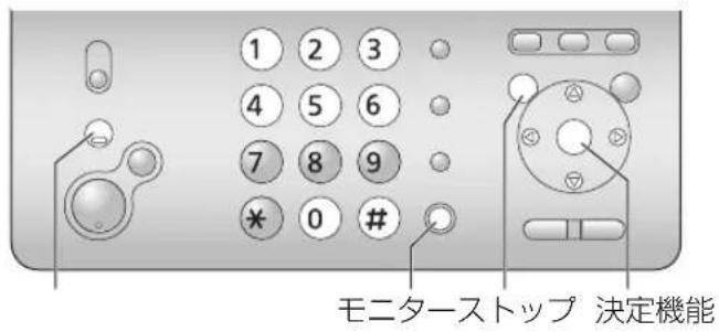 1 2 3 4 5 6 7 8 9 * 0 # モニターストップ 決定機能