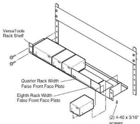 VersaTools Rack Shelf Quarter Rack Width False Front Face Plate Eighth Rack Width False Front Face Plate (2) 4-40 x 3/16" screws