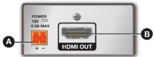 POWER 12V --- 0.2A MAX + - HDMI OUT A B