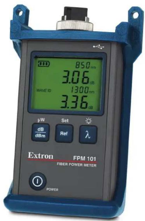 850 nm 3.06 dB WAVE ID 1300 nm 3.36 dB μW Set dB/dBm Ref λ Extron FPM 101 FIBER POWER METER POWER