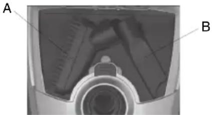 Cross-sectional diagram of a mechanical component with labeled parts A and B (no text or symbols beyond labels)