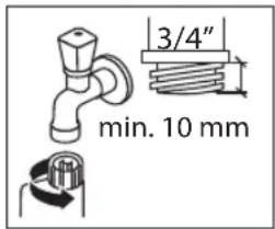 3/4" min. 10 mm