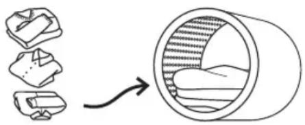 Logik L914WM17E - Anbringelse af sart vasketøj i trumlen - 1