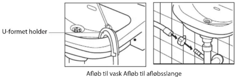 U-formet holder Afløb til vask Afløb til afløbsslange