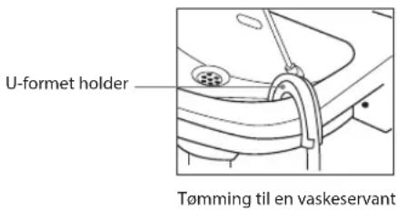 U-formet holder Tømming til en vaskeservant